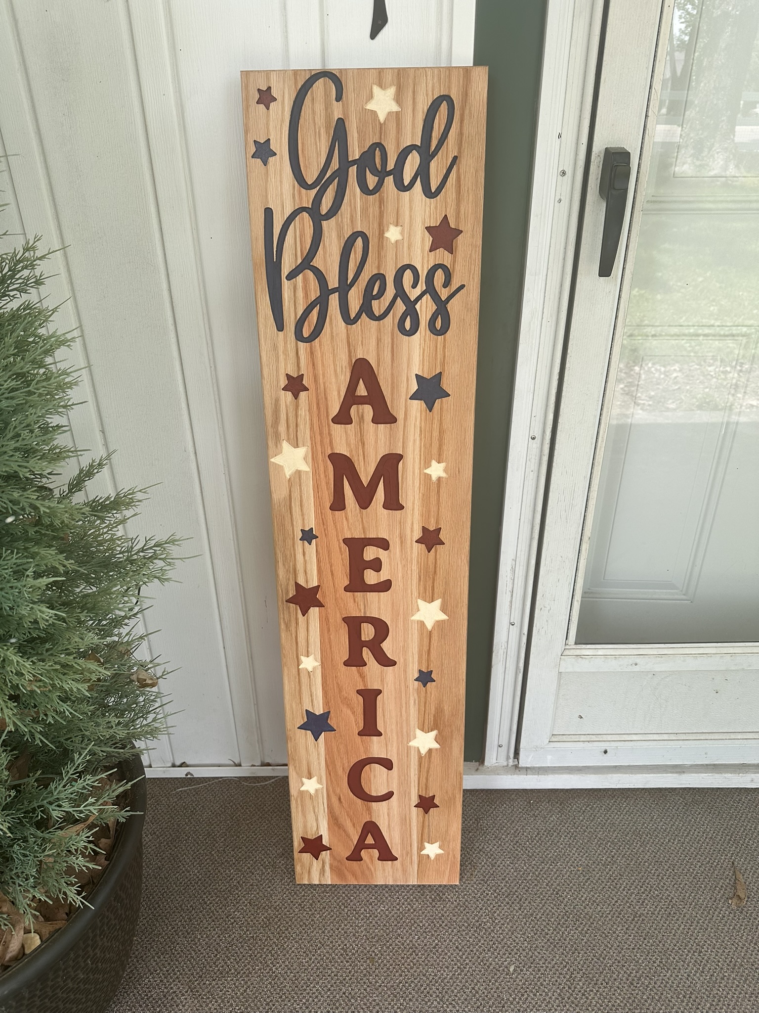 God Bless America porch leaner — handmade by Little Shed Crafts